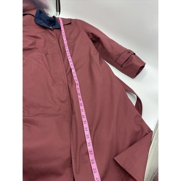 Vintage Sport Ease Fashions Goose Down Trench Coat Maroon Made in Canada Size 14 - Picture 16 of 16